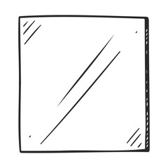 Poster - Simple hand-drawn square art with minimalist design – stock vector icon in line style