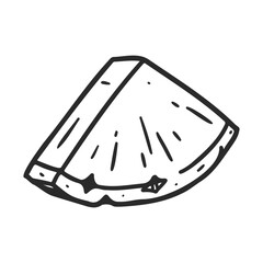 Poster - Monochrome hand-drawn lemon slice illustration with bold lines – stock vector icon in line style