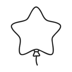 Poster - Simple outline of star-shaped balloon with string on white background – stock vector icon in line style
