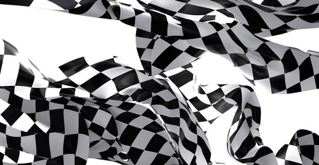 Poster - Dynamic image of a checkered flag. Perfect for sports, racing, or competition themes.