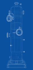 Poster - Industrial tank. Vector rendering of 3d