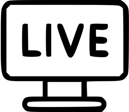 A hand-drawn illustration of a computer monitor displaying the word 