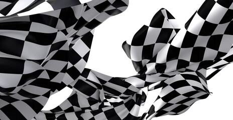Poster - High-resolution image of a flowing checkered flag. Perfect for racing, sports, and competition themes.