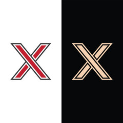 Aufkleber - Creative x letter minimal stylish modern brand unique logo design.