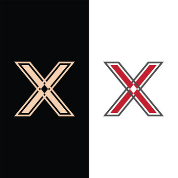 X letter logo template vector icon design.