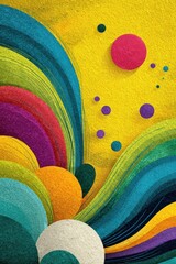 Poster - Colorful abstract composition with vibrant shapes and textured background