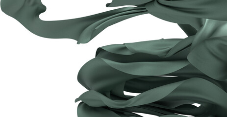 Poster - Elegant flowing green silk fabric. Perfect for design projects, website banners, and more.
