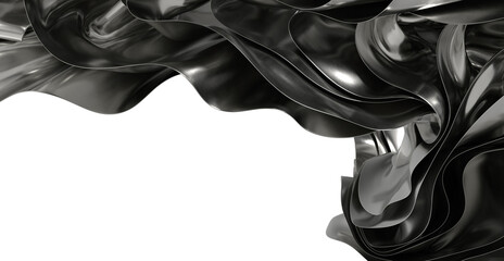 Poster - Elegant black fabric flowing, abstract background. Perfect for design projects.