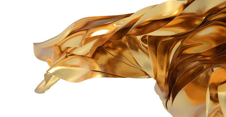 Poster - Luxury gold fabric, abstract waves, elegant design. Perfect for backgrounds, textures, and more.