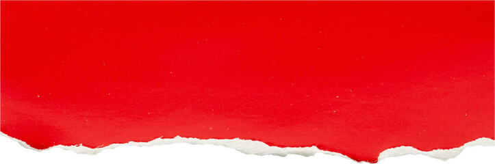 Red ripped paper torn edges strips isolated on black background