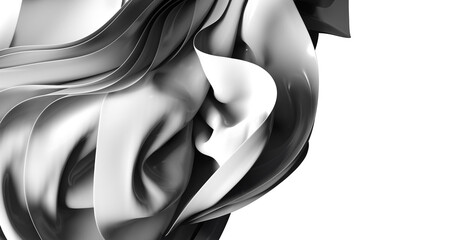 Poster - Stylish grayscale image of flowing fabric, perfect for modern designs. Abstract background texture.
