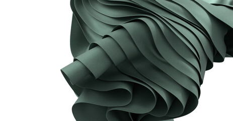 Poster - High-resolution image of abstract green fabric waves. Perfect for backgrounds, textures, and design projects.
