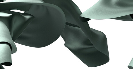 Poster - Stylish abstract image of flowing green fabric. Perfect for fashion, design, and textile projects.