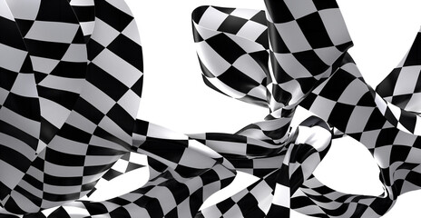 Poster - Dynamic checkered flag design. Perfect for speed, racing, and competition themes.  High-resolution image.