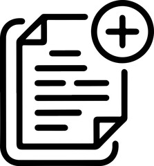 Poster - Simple icon of a document with a plus sign in a circle