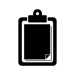Poster - Black clipboard icon with paper sheet for notes and reminders isolated on white background