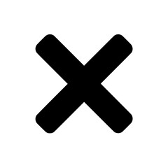 Poster - Black cross icon isolated on white background suitable for website and app interfaces