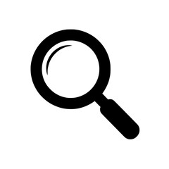Poster - Black magnifying glass icon isolated on white background simple search symbol vector graphic illustration