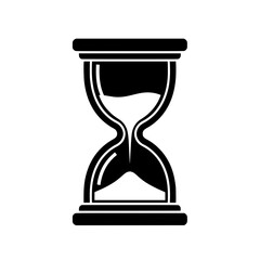 Poster - Black hourglass icon representing time management deadline concept isolated on white background