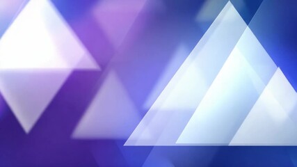 Poster - Abstract Geometric Display: An elegant digital backdrop, where translucent triangle shapes are gracefully overlapping against an array of deep purples, subtle blues, and soft whites.