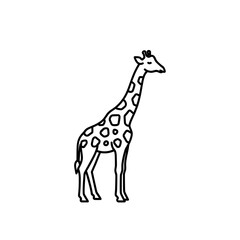  Cartoon Giraffe Standing Tall with Spotted Pattern and Long Neck