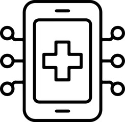 Poster - Digital health icon representing medical technology and connectivity