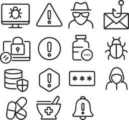 Fototapete - Hacking icon set. 