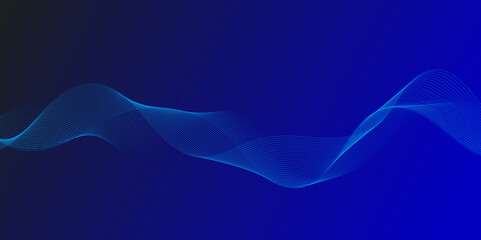 Poster - Blue Technology Background, Abstract gradient wave. Big data.Futuristic vector illustration.Stylish blue wavy pattern design wave background for website, banner, technology, marketing, wallpaper.	
