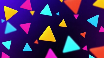 Poster - Vibrant Triangle Array: Dynamic composition of floating geometric shapes with rich gradients creating a captivating visual experience. 