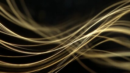 Poster - Abstract Gold Lines: A mesmerizing abstract visual of flowing gold lines against a dark background, creating an elegant and dynamic display.