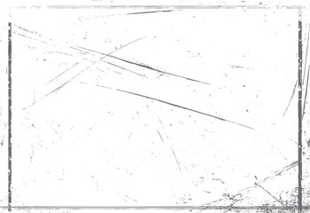 Poster - Minimal scratch texture background with frame lines. Abstract distressed border overlay. Great for vintage design and surface layouts.