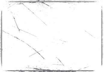 Poster - Scratched grunge edge texture with clean white center. Minimal border overlay background. Great for artistic and print compositions.