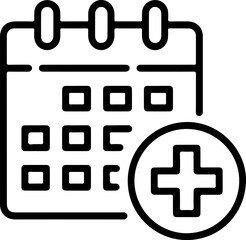 Poster - Calendar with plus sign icon representing appointment or event scheduling
