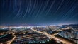© banimakrufah - Cityscape at night with star trails