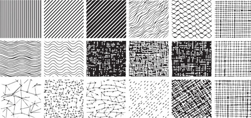 Poster - Collection of abstract grunge textures and patterns isolated on transparent background