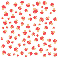 Poster - Mushroom Pattern on Transparent Background A Playful Design Featuring Red-Capped Fungi for Nature-Themed Projects and Creative Digital Compositions, Unique and Fun