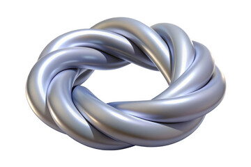 Silver braided torus isolated on transparent background. use cases: decoration, design.