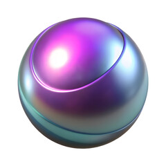 Poster - Holographic Sphere with Metallic Groove on Transparent Background Modern Design Element