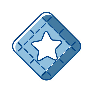 Blue star symbol inside diamond shape in minimalist design  