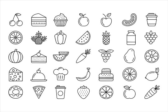fruit icon set vector illustration