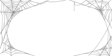 Wall Mural - spider web frame, illustration of an cob web background, Spider web line art vector