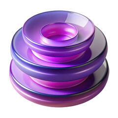 Poster - Abstract purple gradient circles stacked rendering background for design and decoration art object