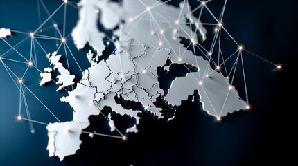 Poster - The visual highlights intricate networks across Europe, emphasizing modern interconnectedness