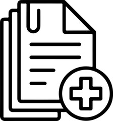 Poster - Icon representing adding new documents or medical records with a paperclip
