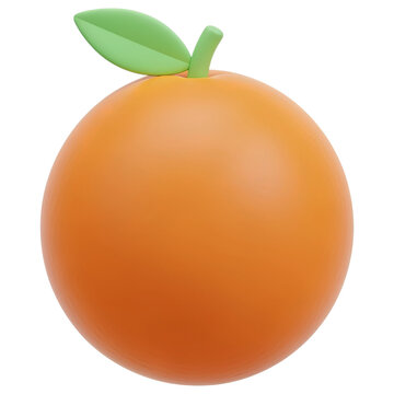 Vibrant Orange Fruit: Juicy Citrus, Round Shape, Single Piece, Perfect for Recipes, Healthy Eating, Vitamin C, Delicious, Fresh Produce, Digital Rendering isolated on transparent background