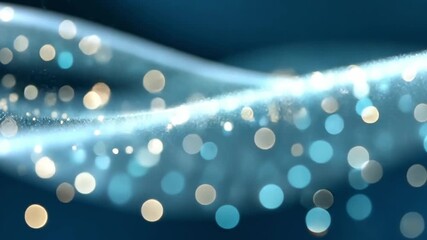 Poster - Abstract of Light: Captivating abstract composed of a dynamic flow of radiant particles. The image's cool color palette and ethereal texture evoke a sense of movement, digital artistry and innovation