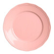 © AKIB - Pink ceramic plate with a scalloped rim, isolated on transparent background