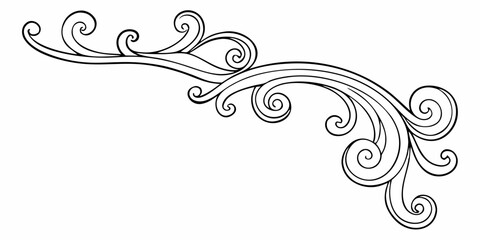 Poster - Elegant flourish ornament for design elements, invitation decor, and creative projects with a classic, vintage aesthetic