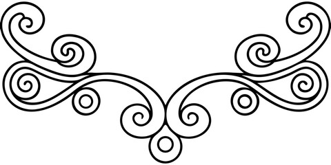 Poster - Elegant black flourish element for invitations, cards, and design projects with classic scrollwork and vintage charm