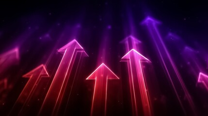 Poster - Series of red and purple arrows pointing upwards